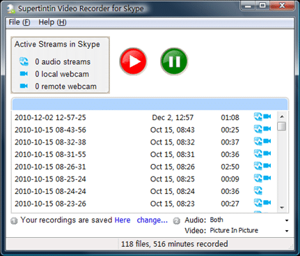 supertintin skype video call recorder gratuit