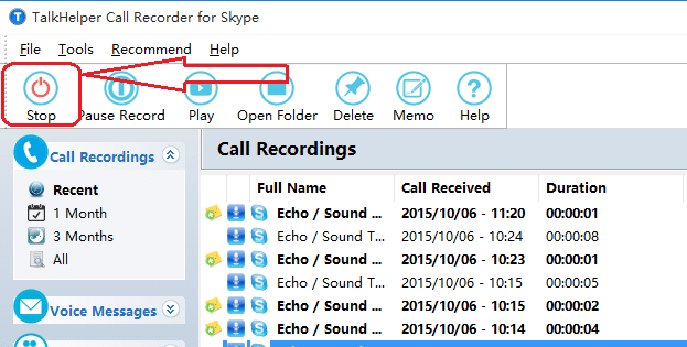 Record skype chat