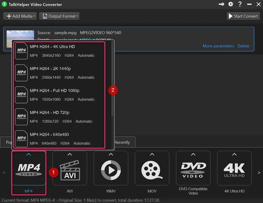 talkhelper_set_mp4_format